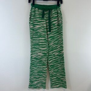 Sundae School Green Zebra Print Waffle Knit Pant